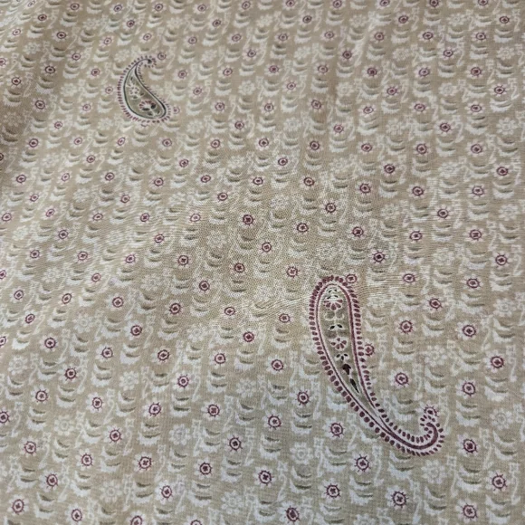 Maggie McNaughton Sheer Blouse Paisley Tan And Burgundy Size 2X - Picture 2 of 8